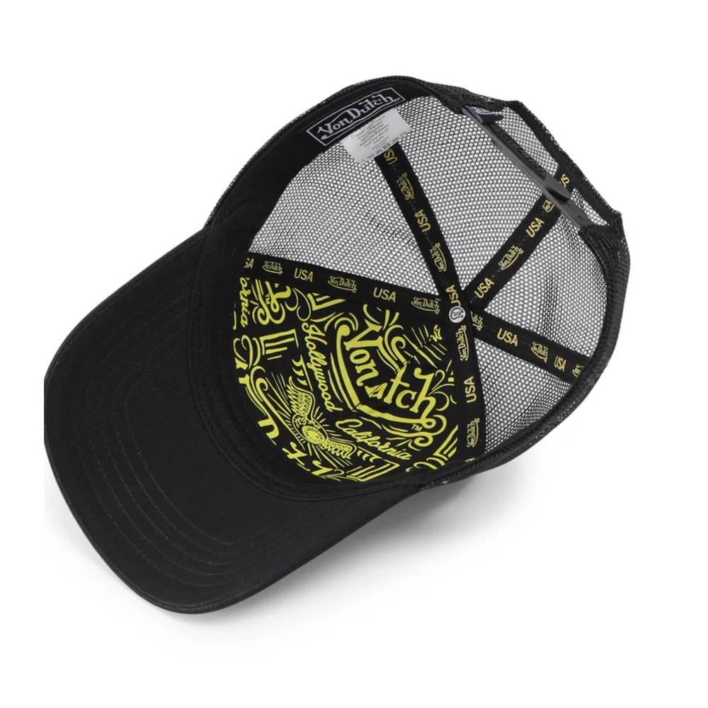 NEW Von Dutch Hat Black Yellow Patch Trucker Mesh SnapBack Cap Retro‎ unisex Y2K - Picture 4 of 9
